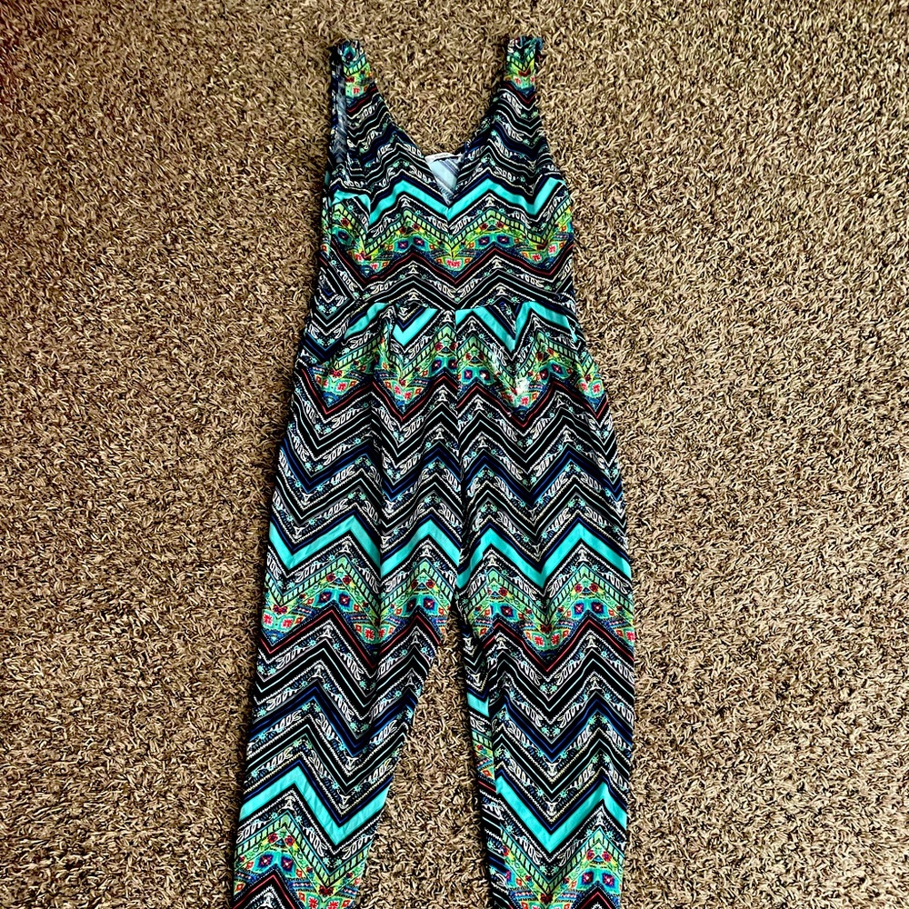 Teal and turquoise jumpsuit